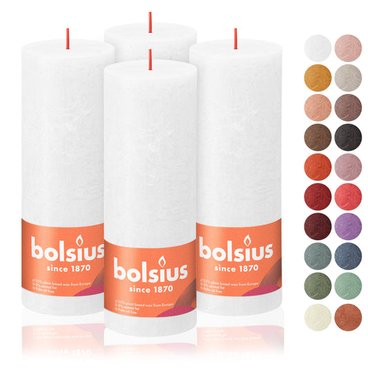 Rustic Pillar Candles | Cloudy White | 2.75 X 7.5"