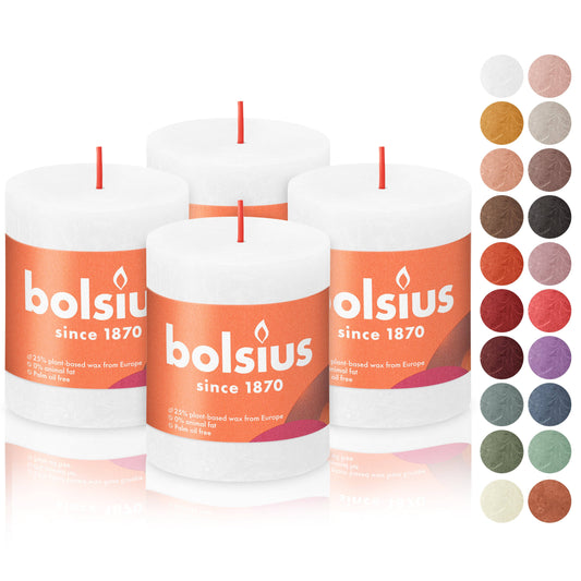 Rustic Pillar Candles | Cloudy White | 2.75 X 3.25"
