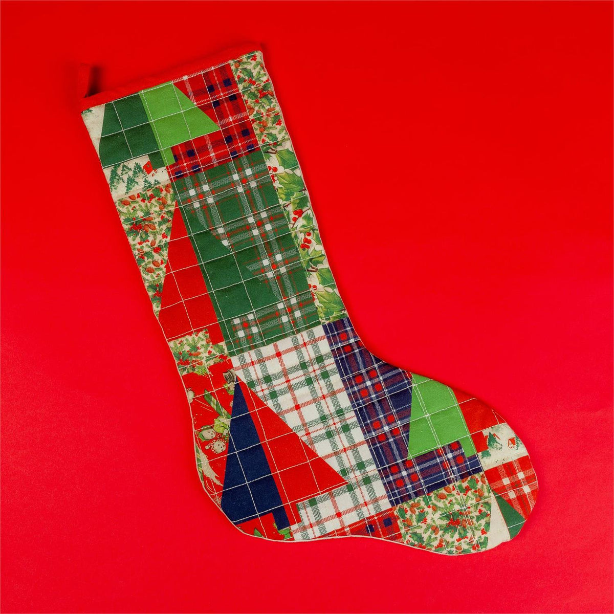 Vintage Christmas Patchwork Stocking