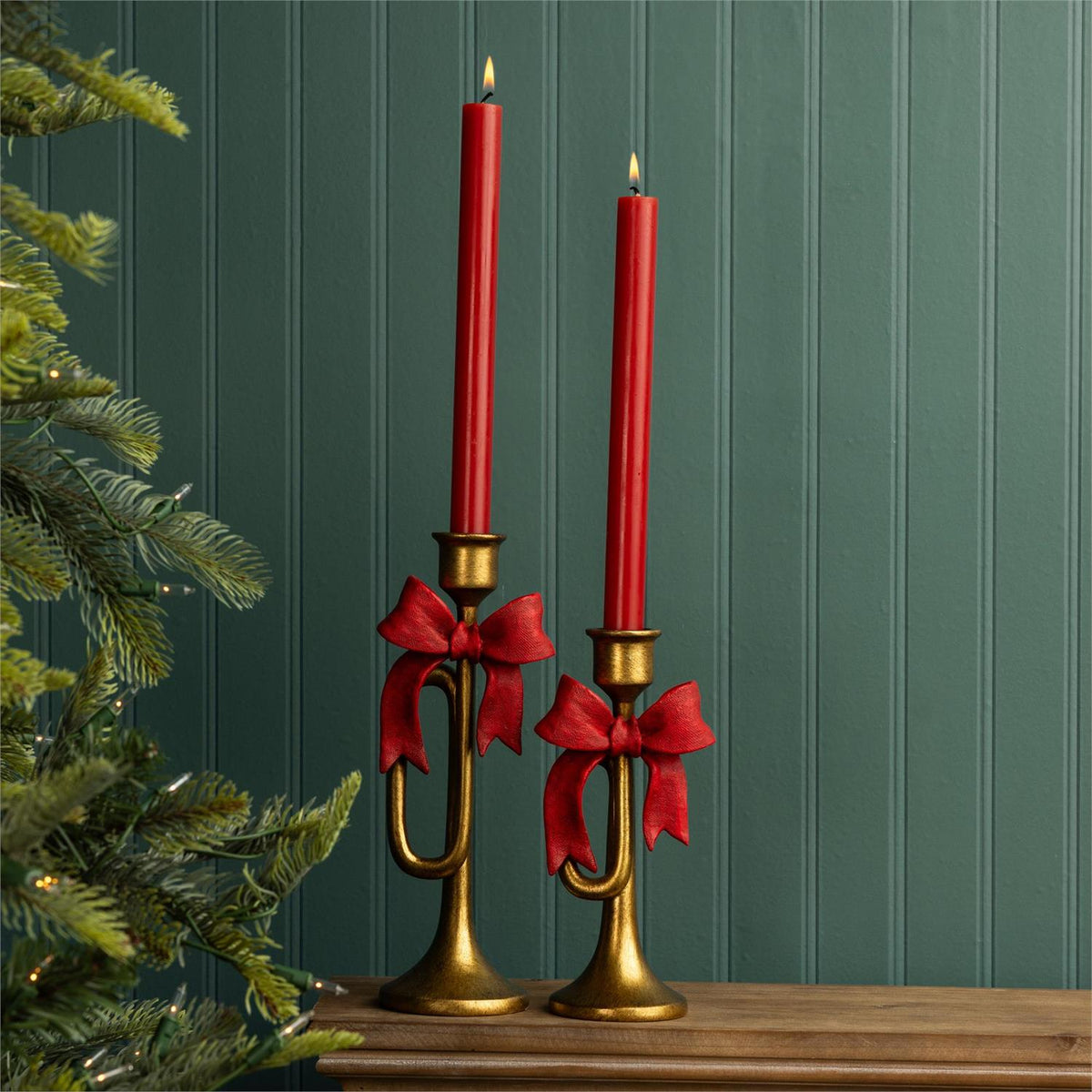 Holiday Bugle Candle Holder