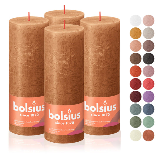 Rustic Pillar Candle | Spice Brown |  2.75 X 7.5"