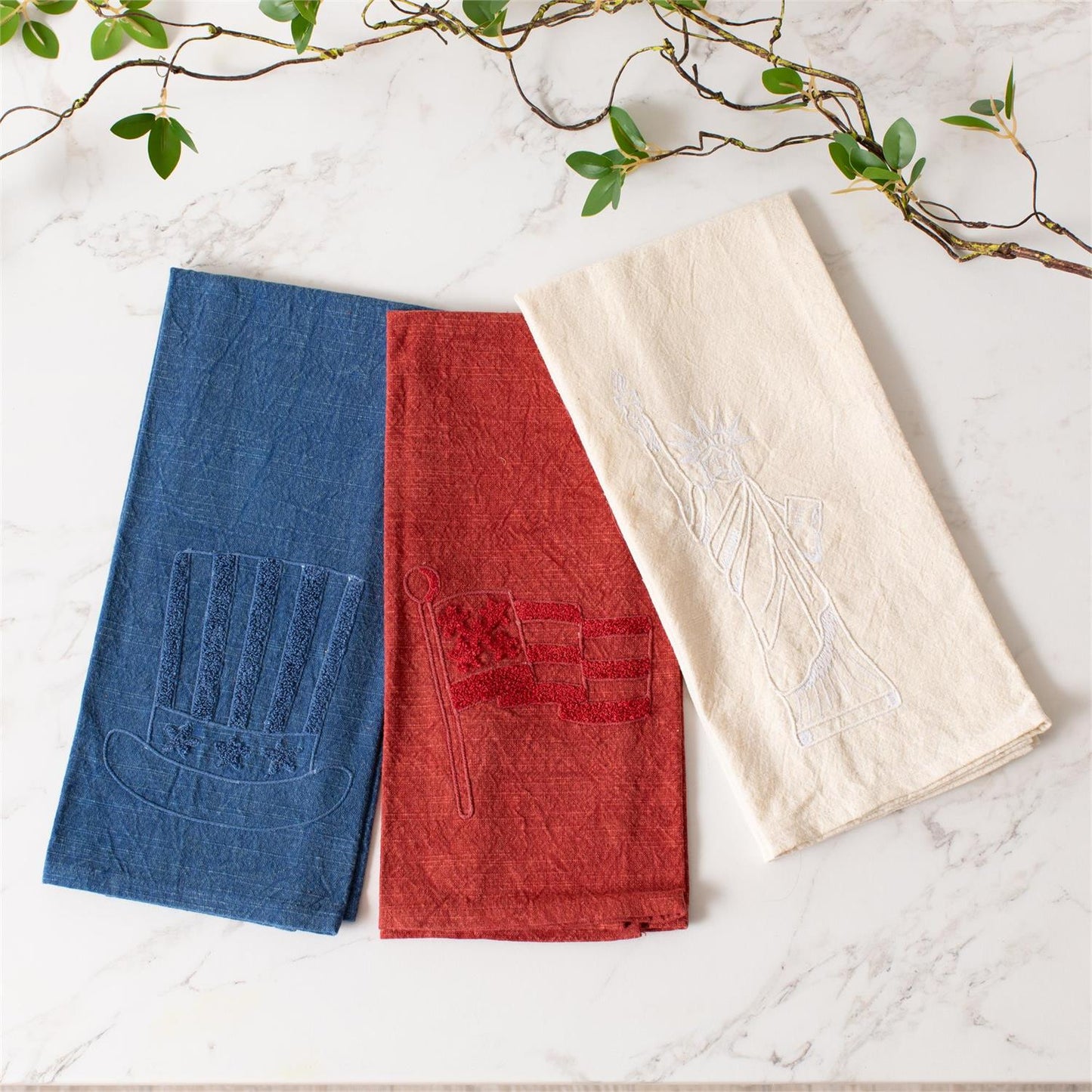 Patriotic Stonewashed Tea Towels