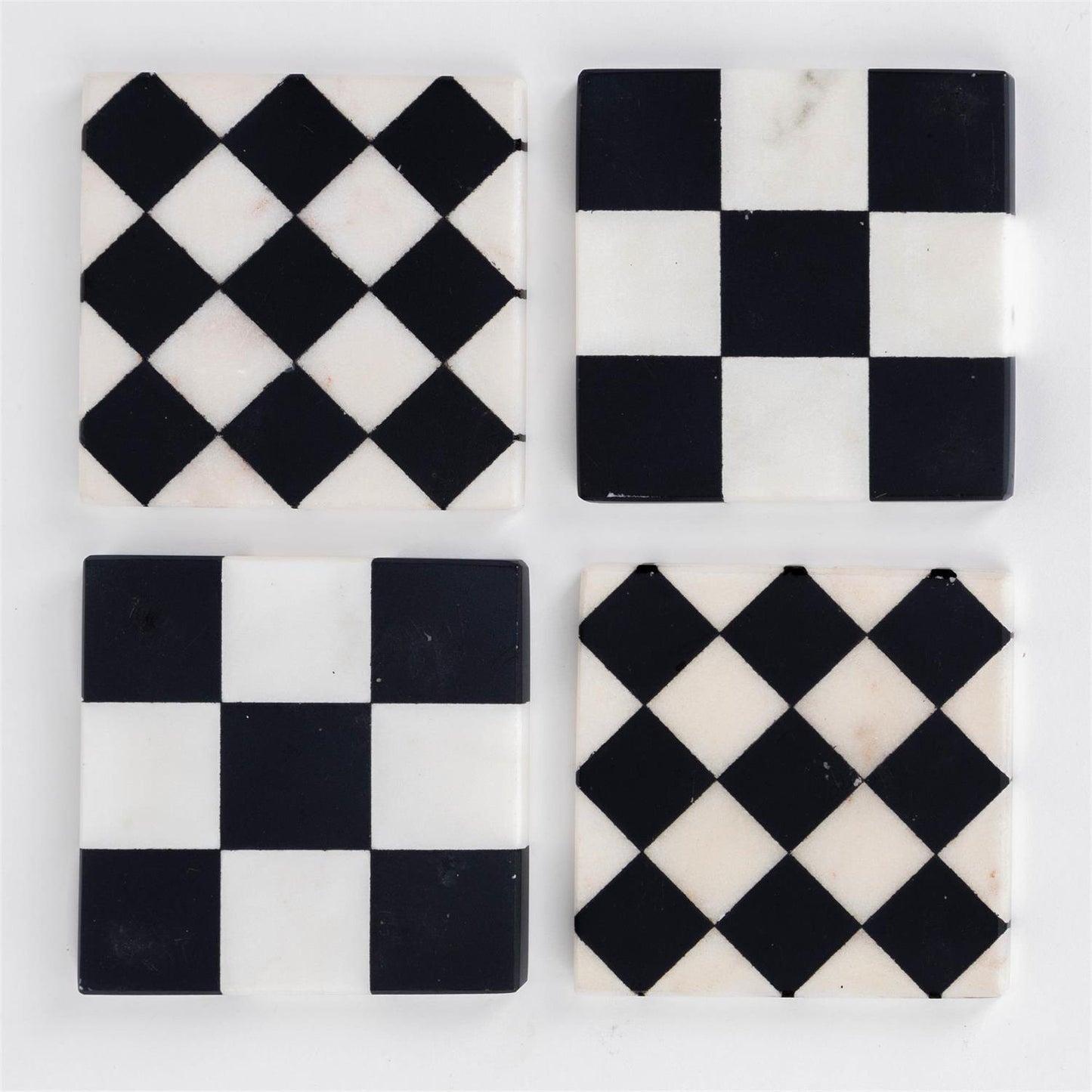 Black & White Marble Coasters (Set of 4)