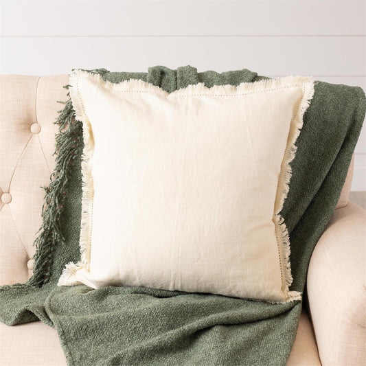 Stonewashed Linen Blend, Cream Pillow