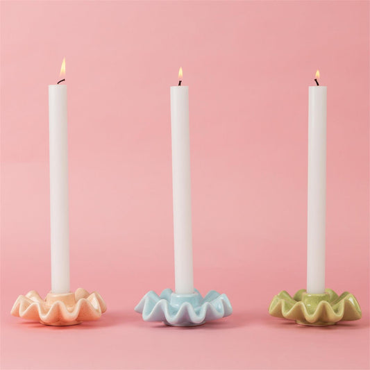 Ruffle Glow Taper Candle Holder
