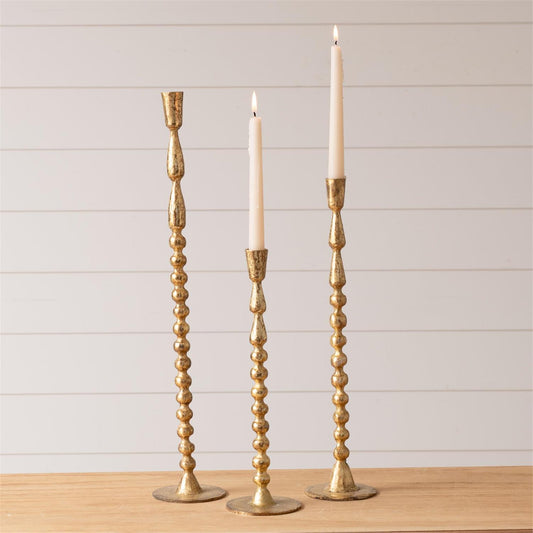 Gold Bubble Taper Holders