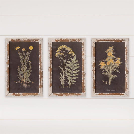 Yellow Flowers on Dark Background Print