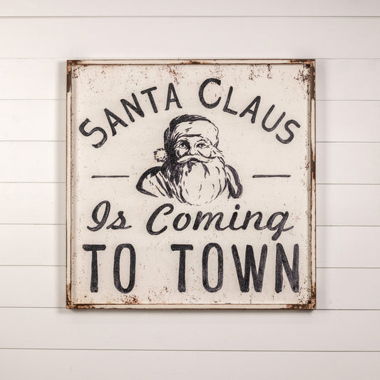Black & White Santa Claus is Coming to Town