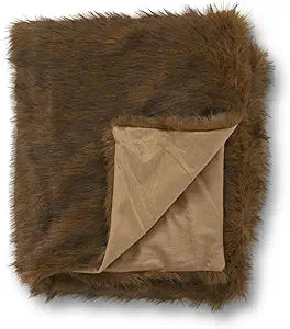 Brown Vegan Fur Throw Blanket