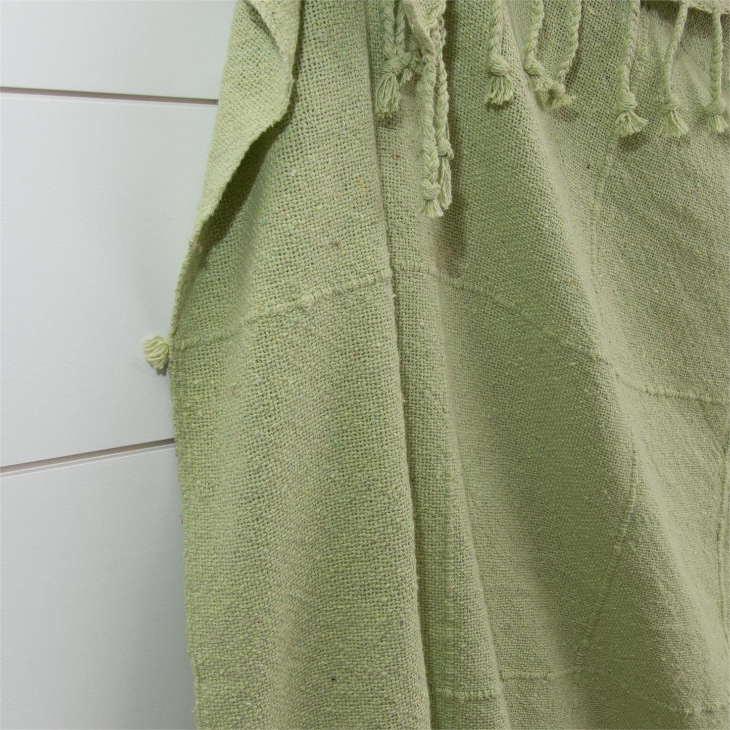 Green Throw with Tassels
