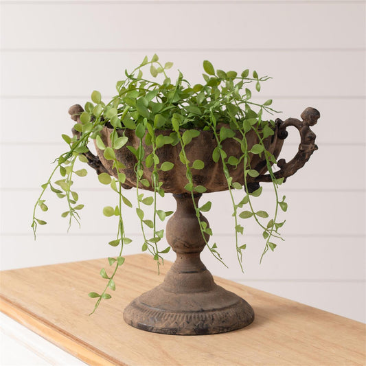Distressed Urn on Stand