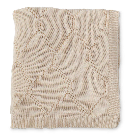 Cream Diamond Knit Throw