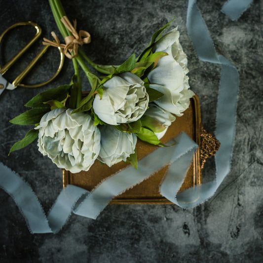 Dusty Blue Peony Bundle | 12"