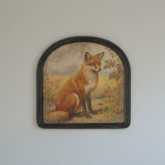 Framed Sitting Fox Art