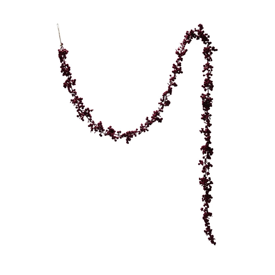Foam Flocking Garland Burgundy