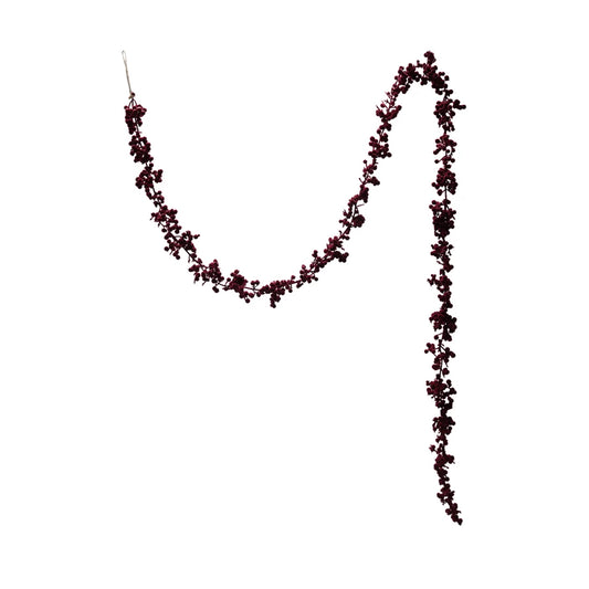Foam Flocking Garland Burgundy
