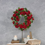 Red Geranium Wreath | 22"