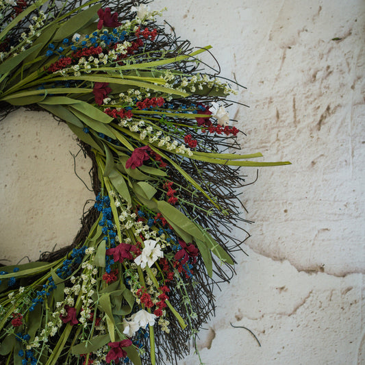 Red, White, & Blue Wreath | 24"