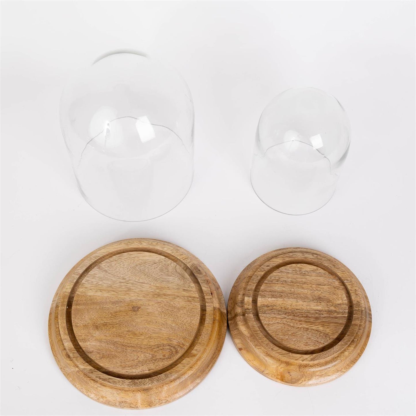 Glass Cloche With Wooden Base