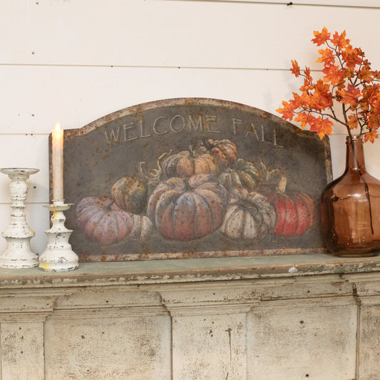 Welcome Fall Pumpkin Sign 16"