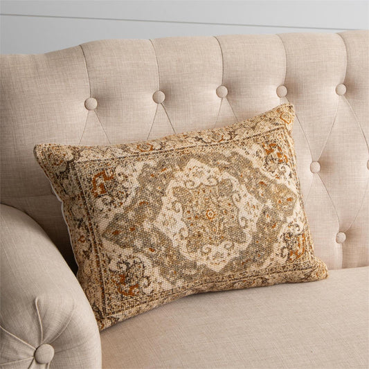 Knubby Slub Antique Pillow | Rust
