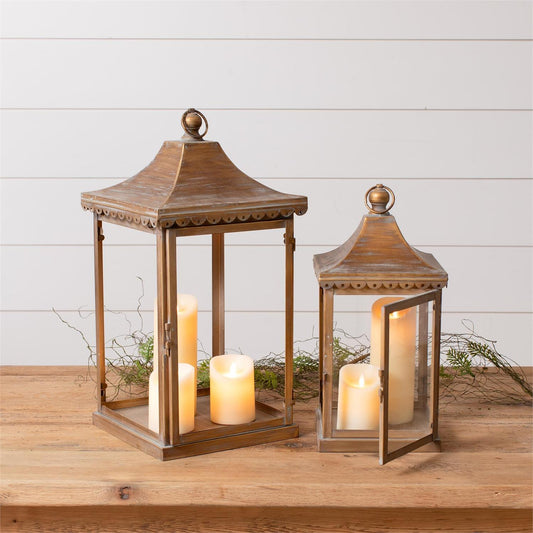 Antique Brass Finish Pagoda Lanterns