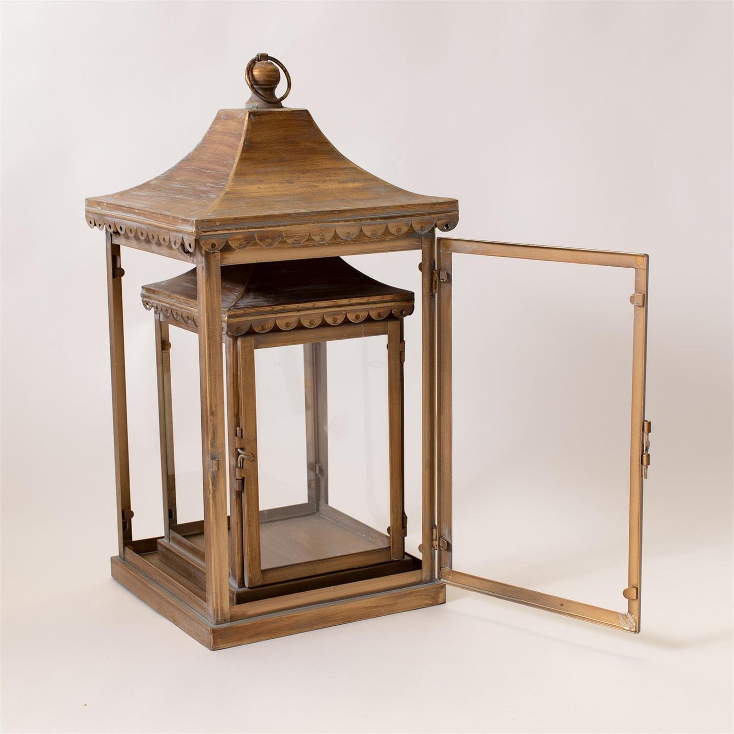 Antique Brass Finish Pagoda Lanterns