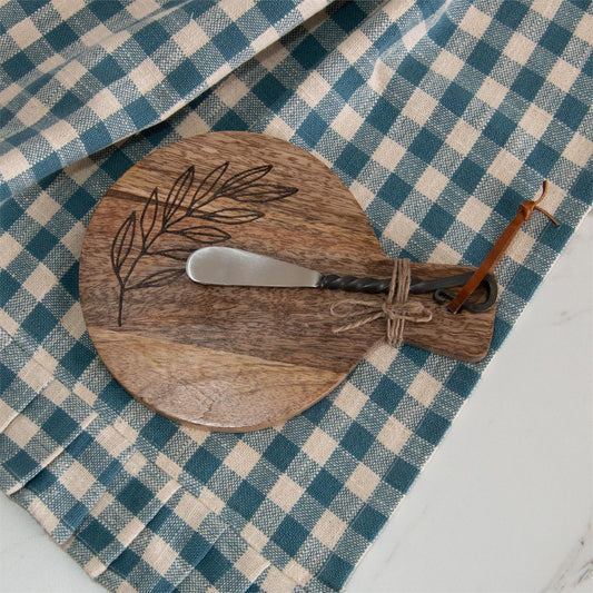 Mango Wood Cutting Board + Spreader