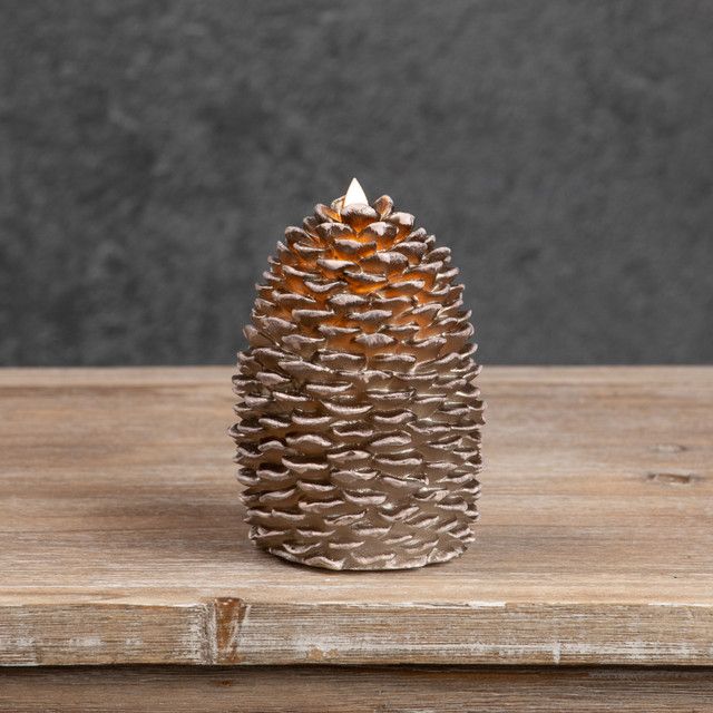 Moving Flame Pinecone Candle | 6"