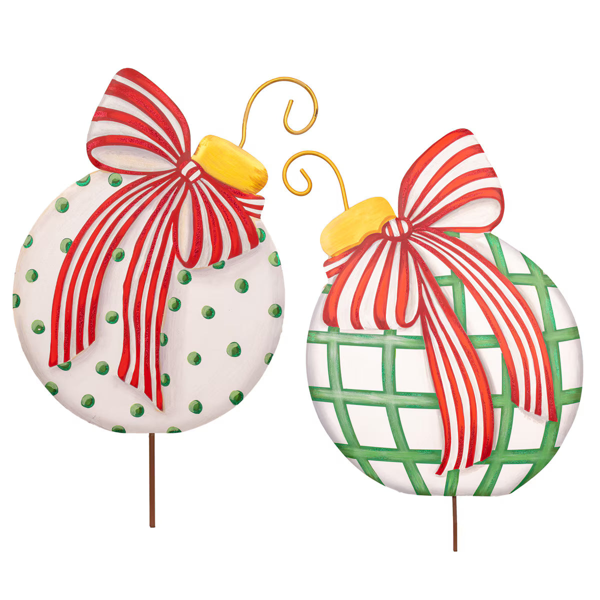 Modern Red, White & Green Ornament