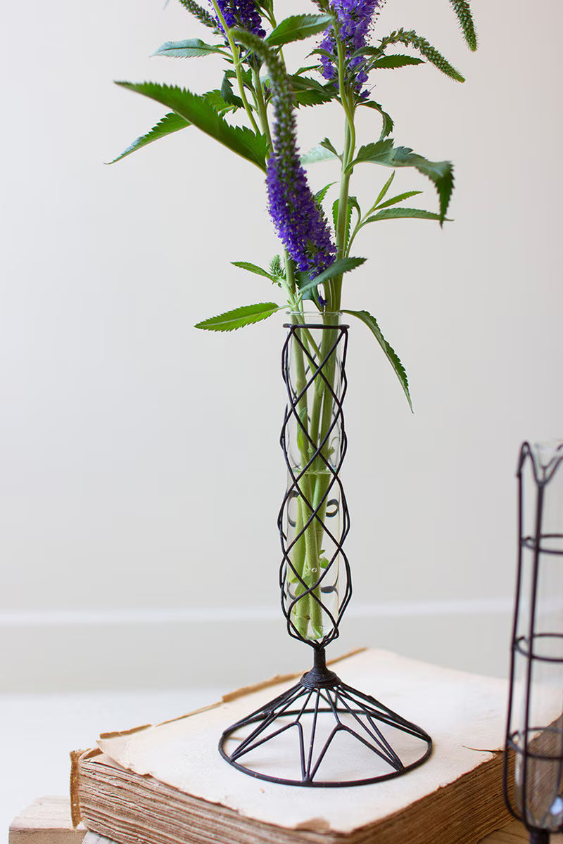 Wire Wrapped Glass Bud Vases