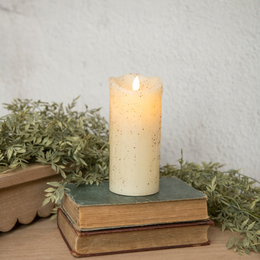 Moving Flame Cream Pillar Candle