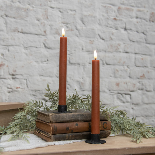 3D Flame Bronze Taper Candle (Set) | 9.5"