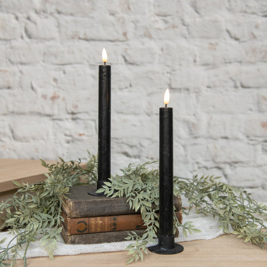 3D Flame Black Taper Candle (Set)