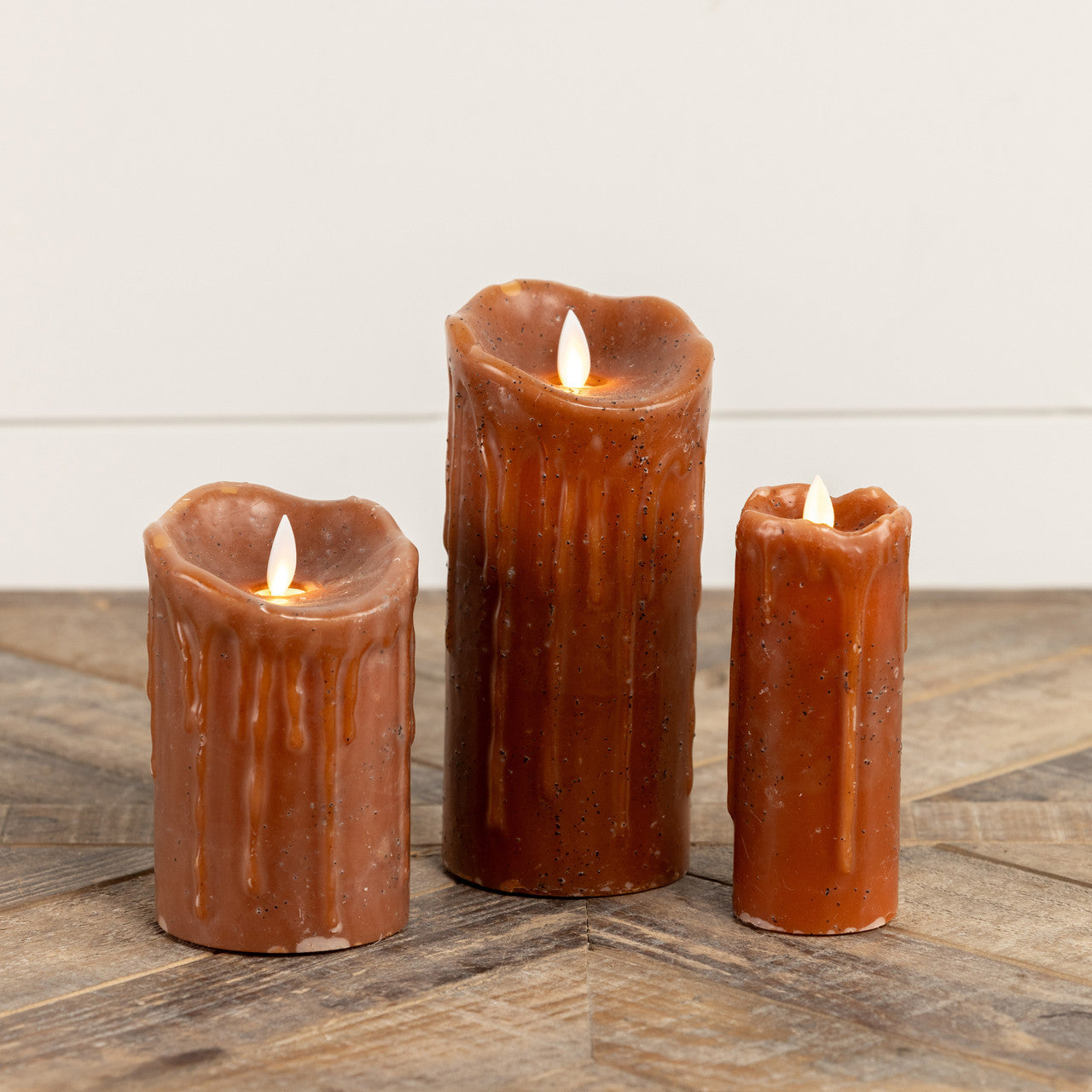 Moving Flame Bronze Pillar Candle