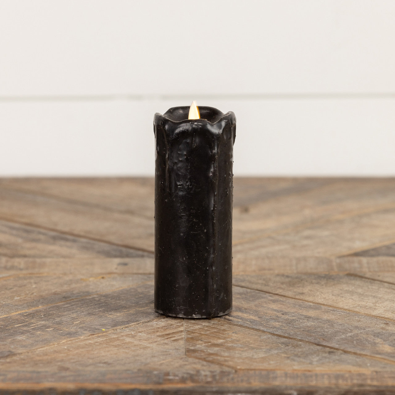 Moving Flame Black Pillar Candle | 2x5"