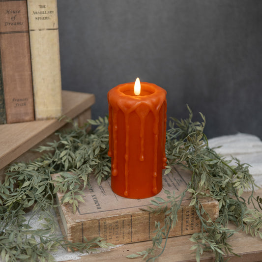 Orange 3D Flame Pillar Candle
