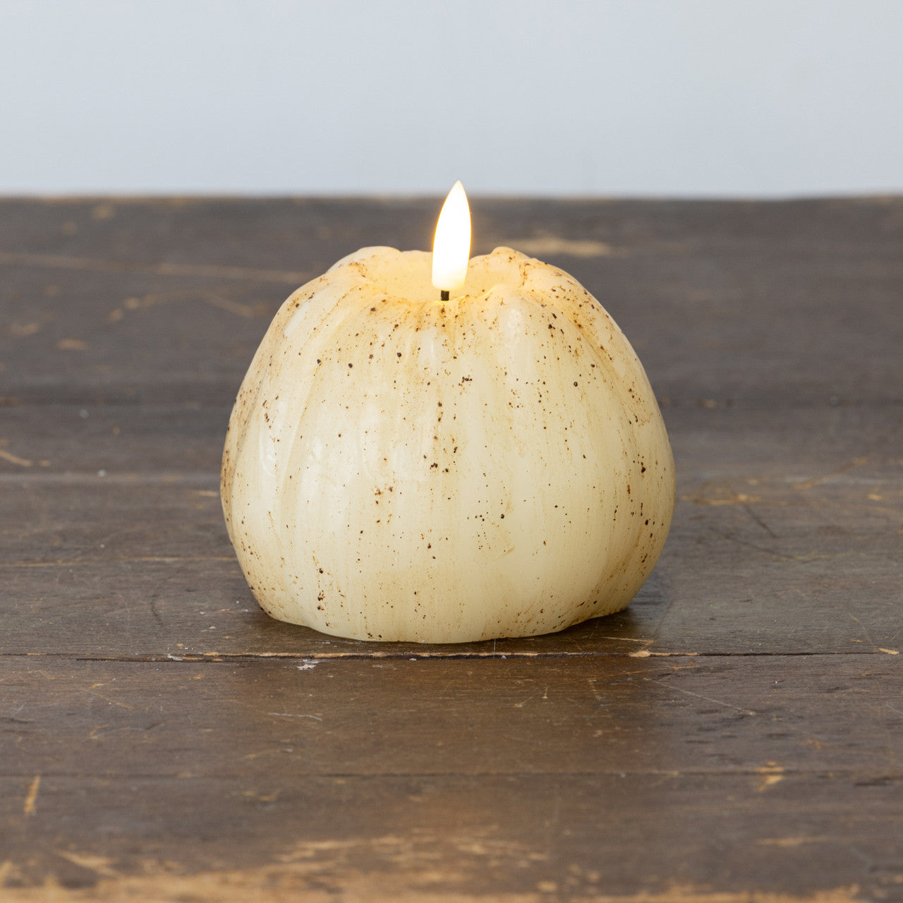 Cream 3D Flame Tall Pumpkin Candle | 4"