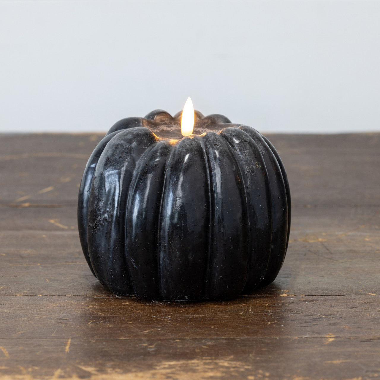 Black 3D Flame Tall Pumpkin Candle | 5"