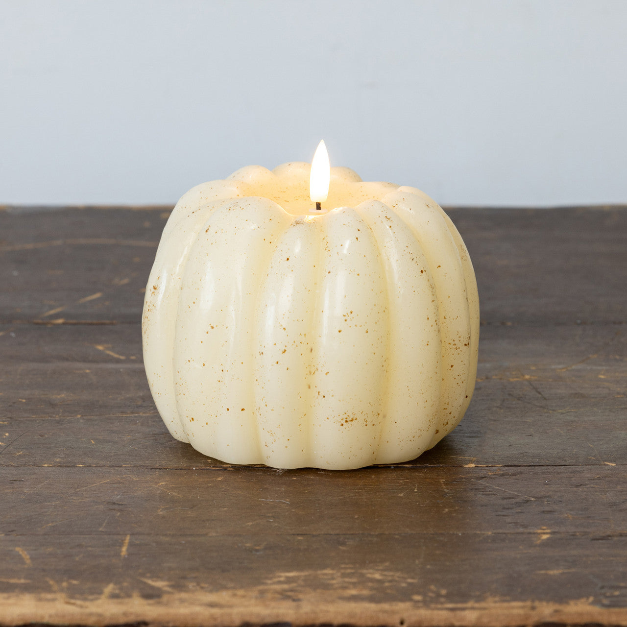Cream 3D Flame Tall Pumpkin Candle | 5"