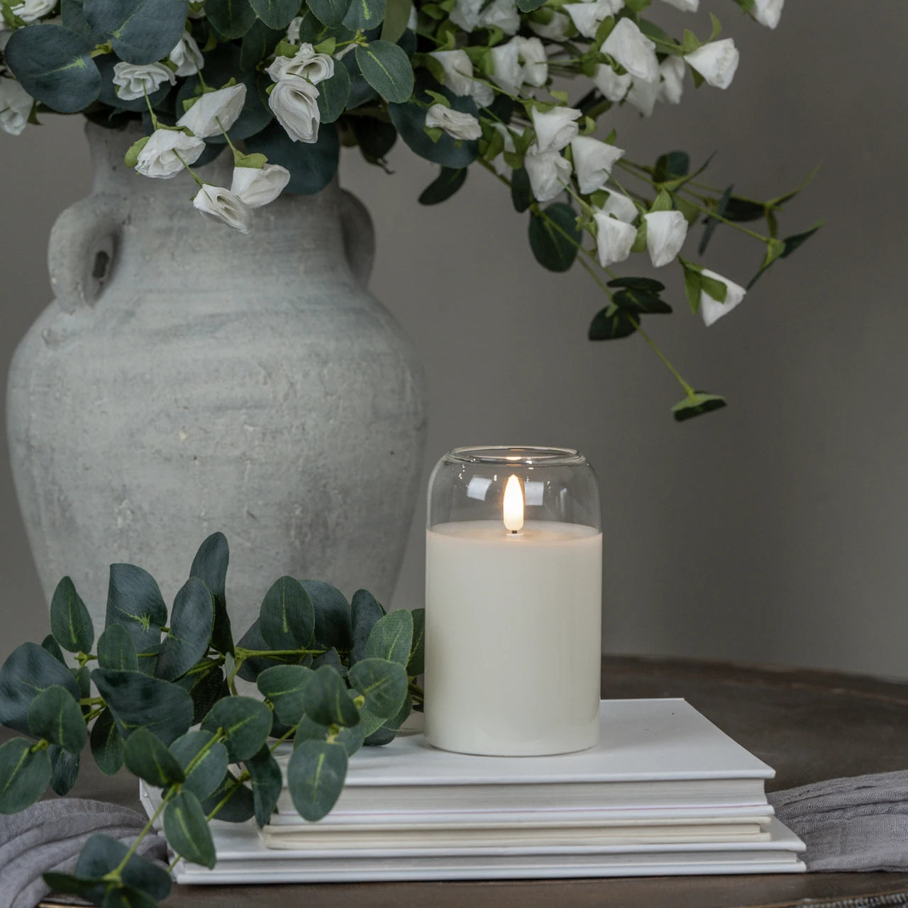 Arched Glass 3D Flame Candle | 3 Sizes