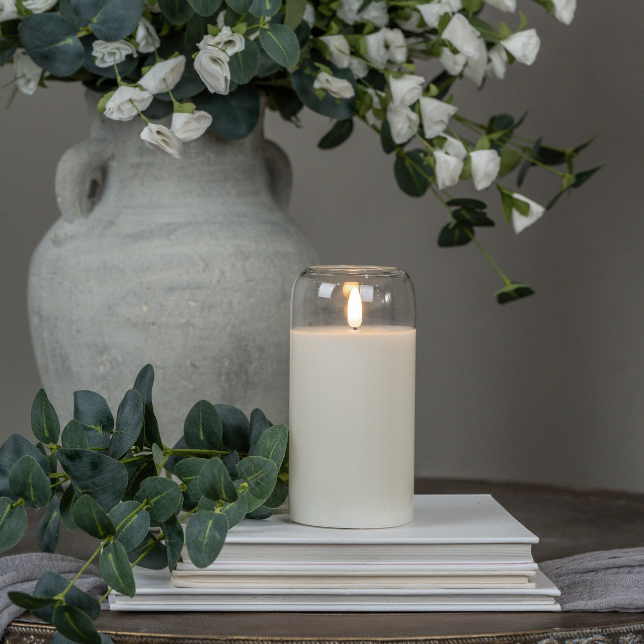 Arched Glass 3D Flame Candle | 3 Sizes