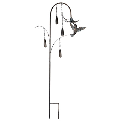 Feeding Hummingbird Stake w/Bells