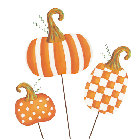 Orange Patterned Pumpkins Set