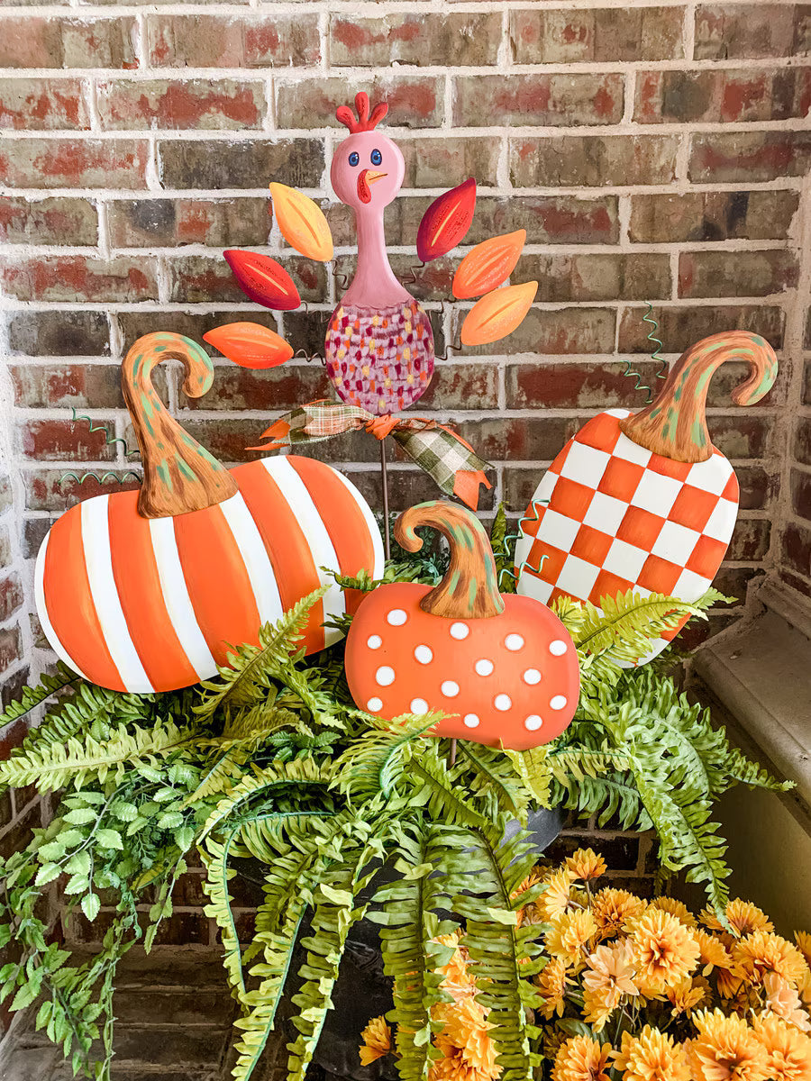 Orange Patterned Pumpkins Set