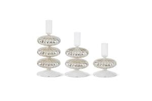 Silver Mercury Glass Taper Candleholder