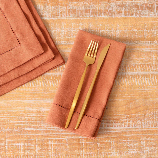 Stonewashed Linen Blend | Rust