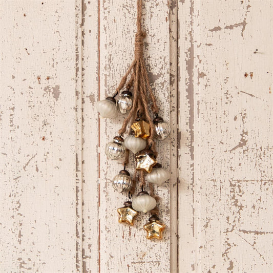 Hanging Cluster Assorted Colors Mercury Glass Ornaments