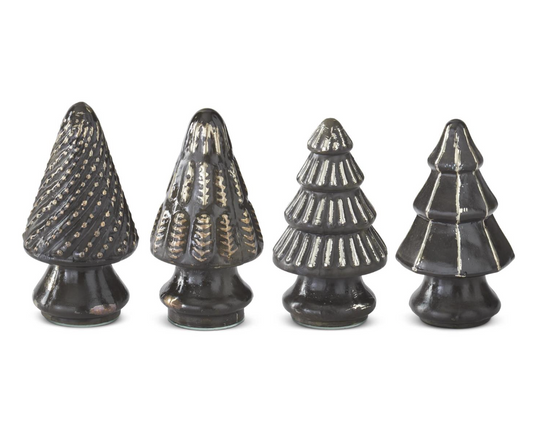 Mini Pewter Mercury Glass Christmas Trees