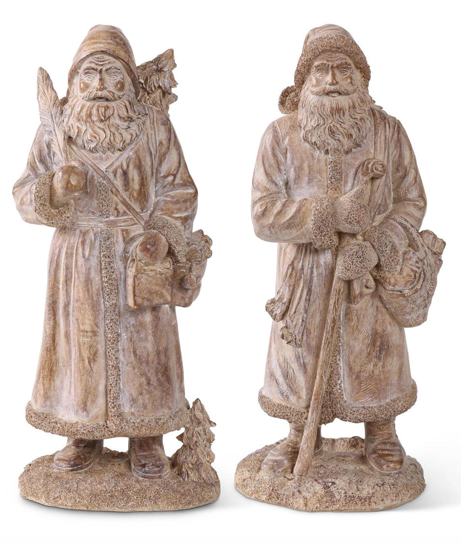 Resin Natural Wood Santa